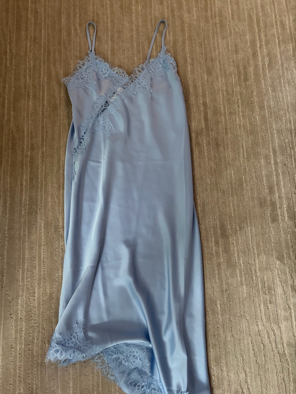 Silk Blue Lace Midi Dress